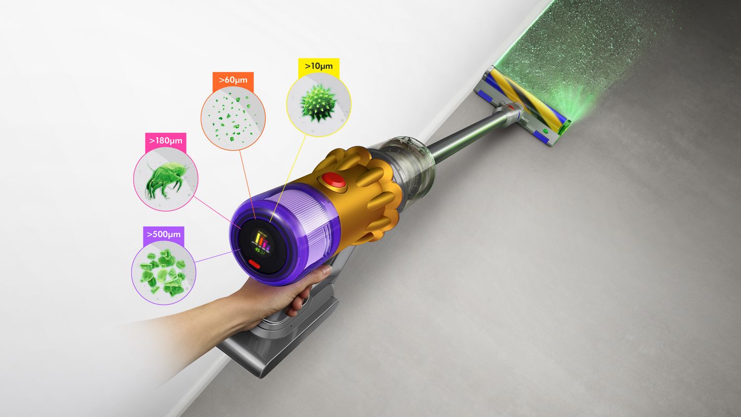Dyson V12 Detect Slim Yellow/Nickel Cordless Vacuum with Laser Dust Detection