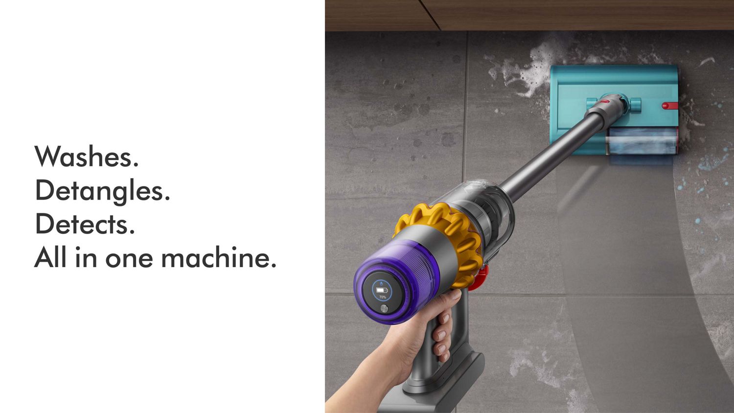 Dyson V15s Detect Submarine Intelligent Wet & Dry Cordless Vacuum Cleaner, Yellow/Nickel