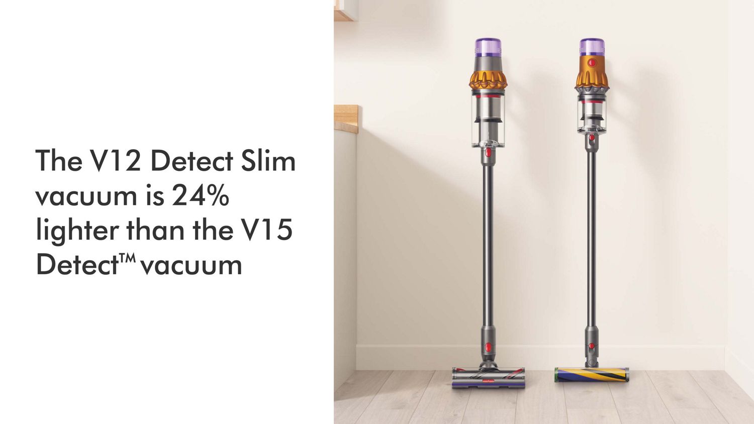 Dyson V12 Detect Slim Yellow/Nickel Cordless Vacuum with Laser Dust Detection