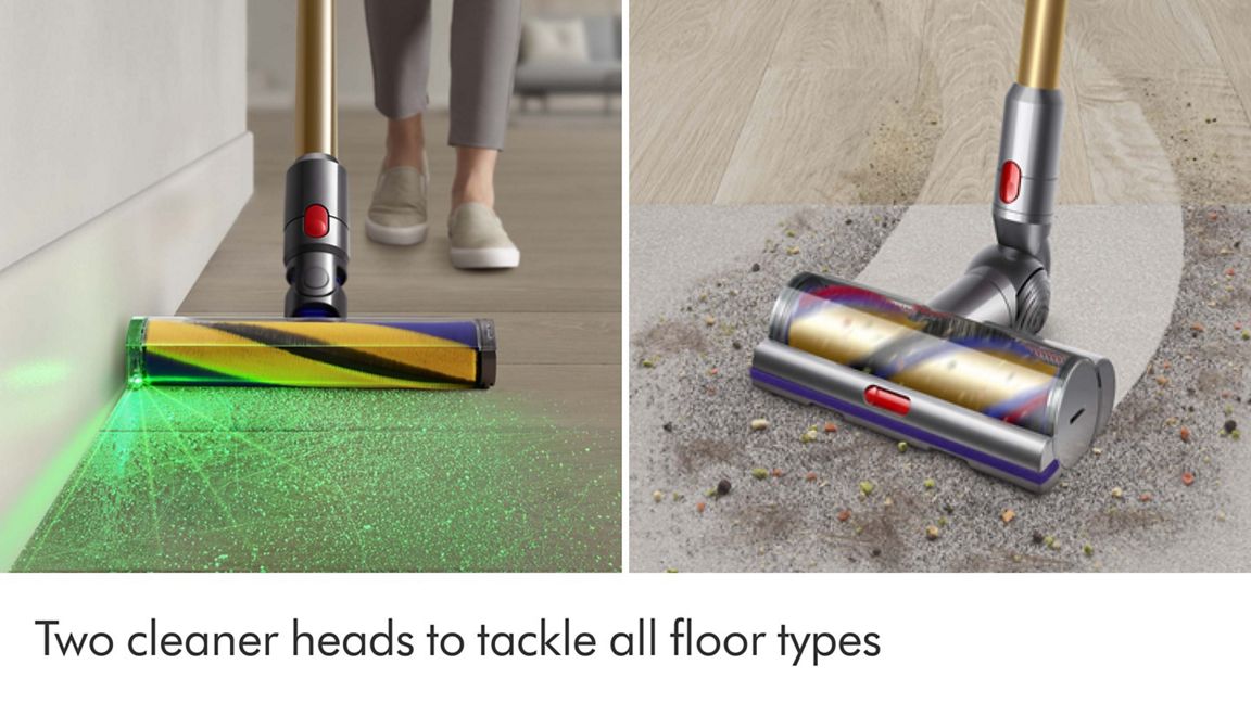 Dyson V15 Detect Absolute HEPA Cordless Stick Vacuum: Laser Dust Detection, Gold