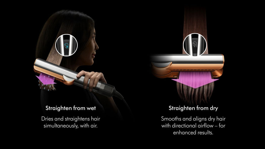 Dyson Airstrait™ Wet-to-Dry Straightener: No Heat Damage, Fast Styling, Red Velvet/Gold