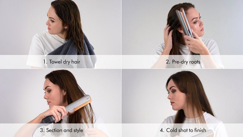 Dyson Airstrait™ Wet-to-Dry Straightener: No Heat Damage, Fast Styling, Red Velvet/Gold