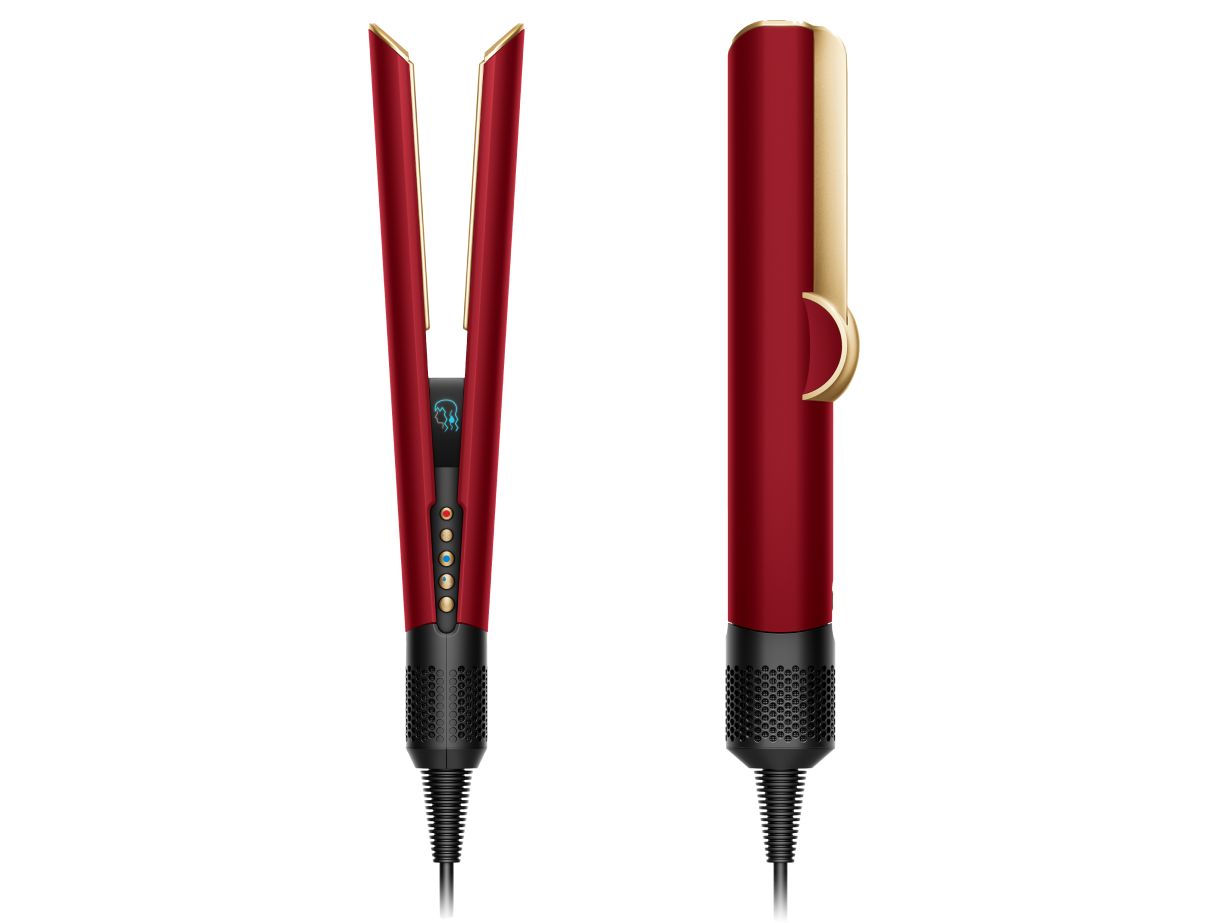 Dyson Airstrait™ Wet-to-Dry Straightener: No Heat Damage, Fast Styling, Red Velvet/Gold