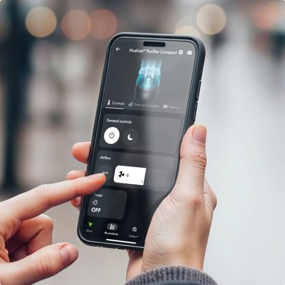 Dyson HushJet Compact Quiet Air Purifier Black/Teal Smart Home Filtration